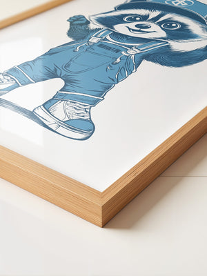 Waschbär Latzhose Blau