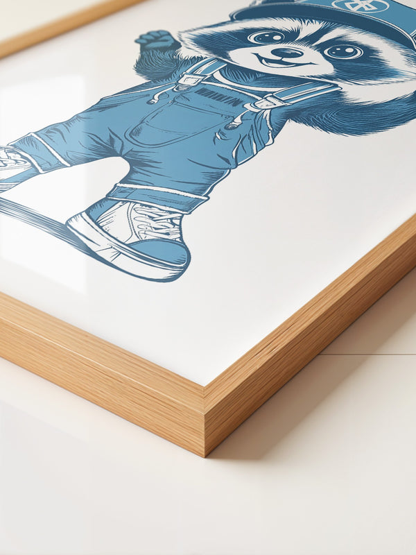 Waschbär Latzhose Blau