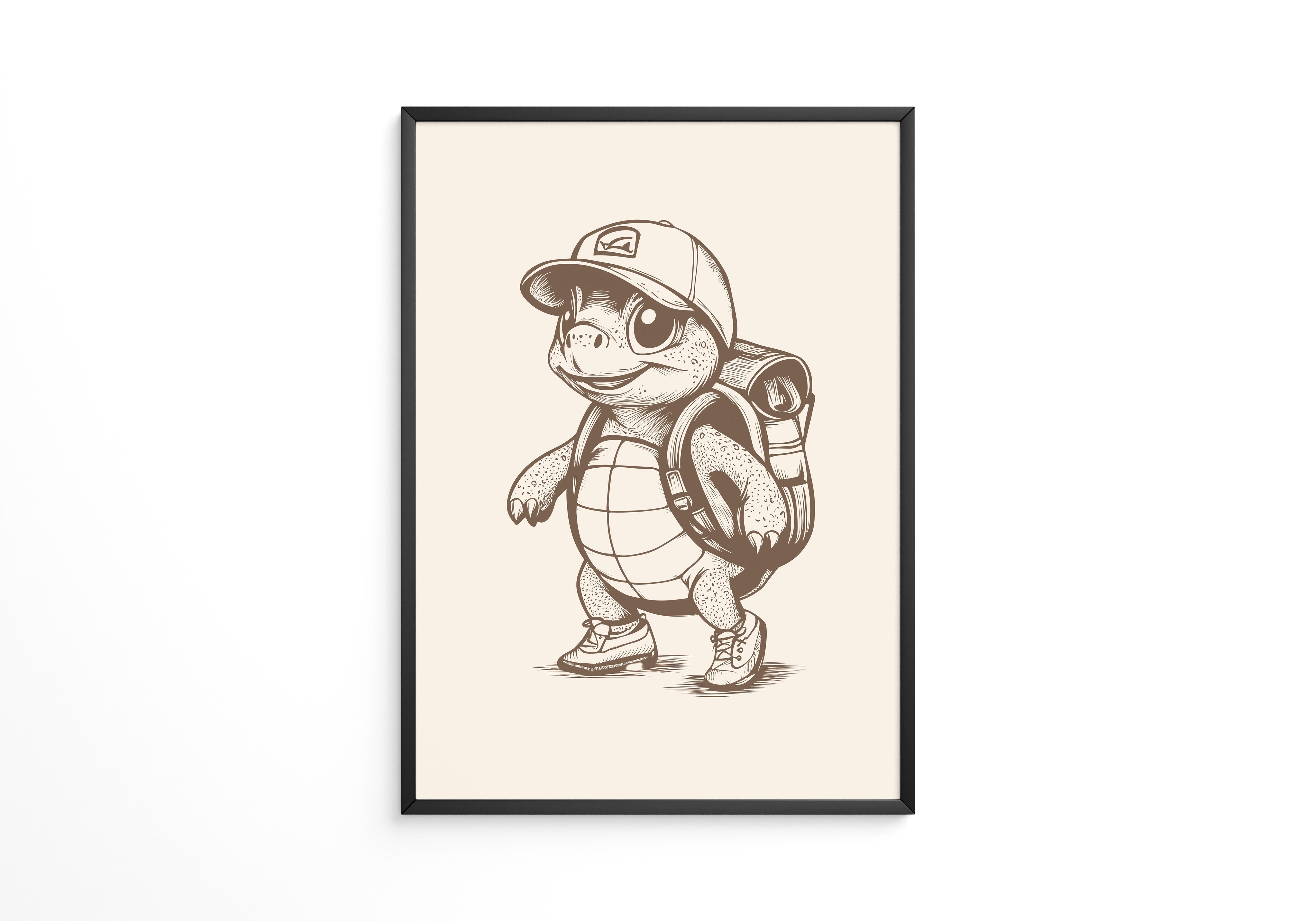 Wanderschildkröte Zeichnung Retro