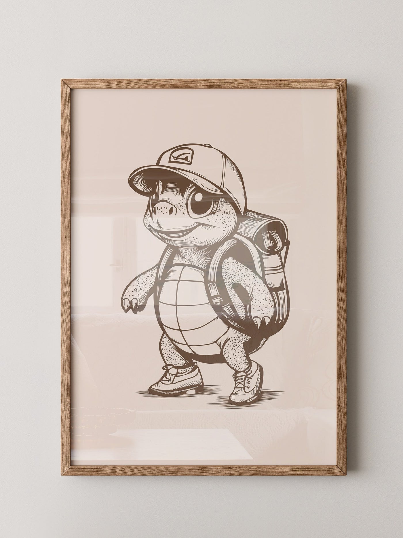 Wanderschildkröte Zeichnung Retro