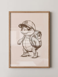 Wanderschildkröte Zeichnung Retro