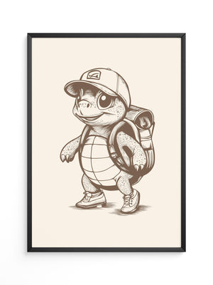 Wanderschildkröte Zeichnung Retro