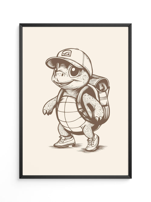 Wanderschildkröte Zeichnung Retro