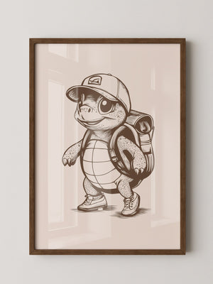 Wanderschildkröte Zeichnung Retro