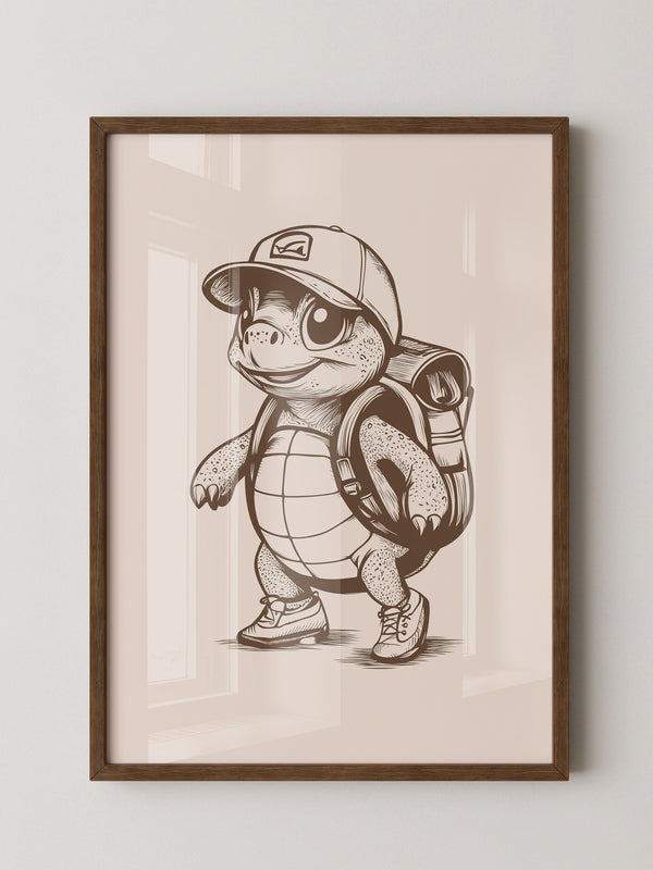 Wanderschildkröte Zeichnung Retro