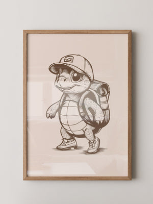 Wanderschildkröte Zeichnung Retro