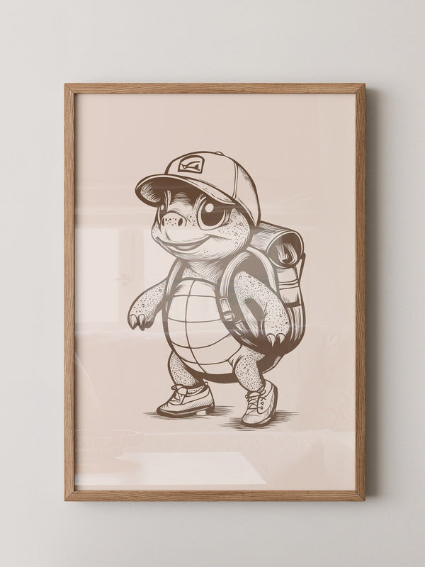 Wanderschildkröte Zeichnung Retro