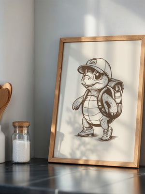 Wanderschildkröte Zeichnung Retro