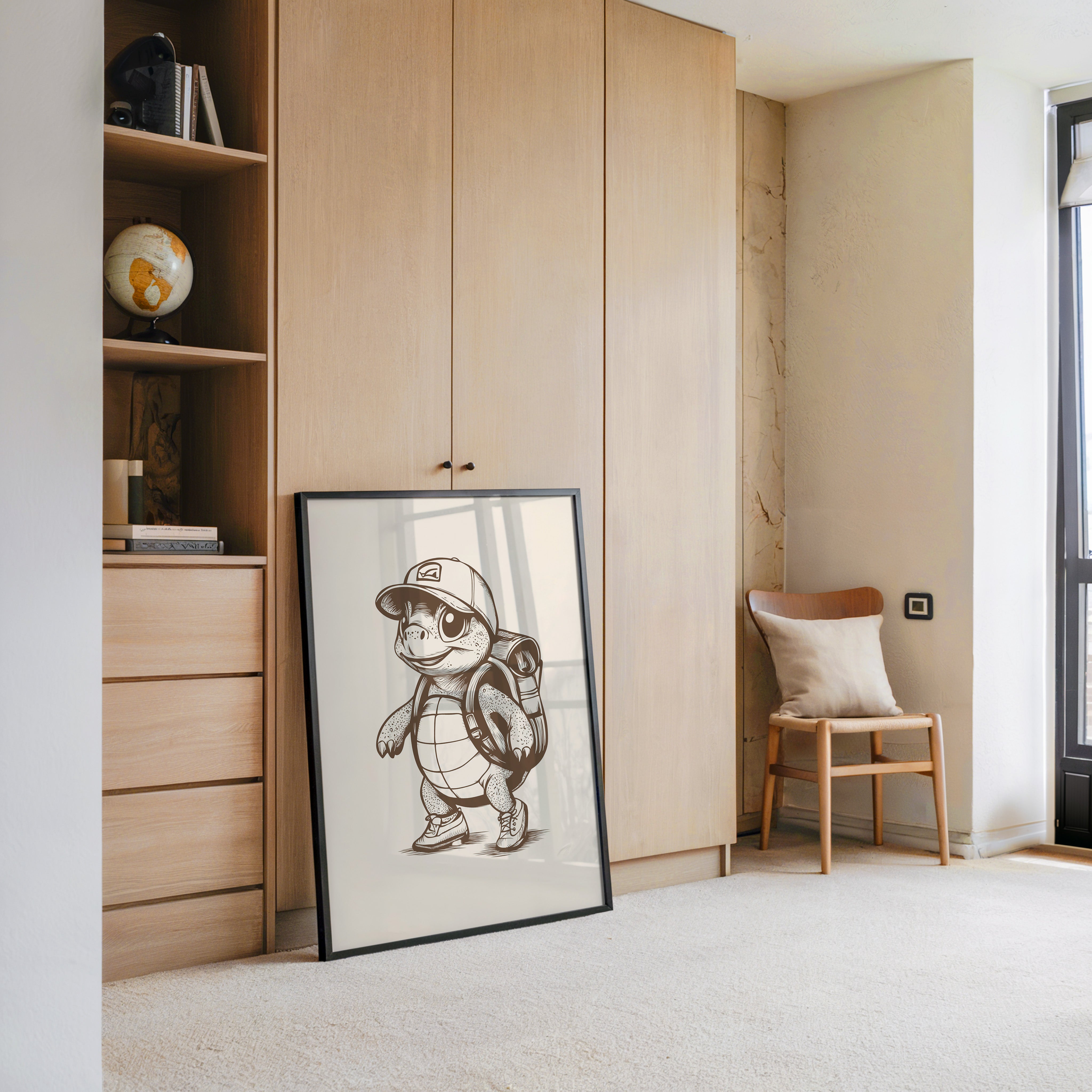 Wanderschildkröte Zeichnung Retro