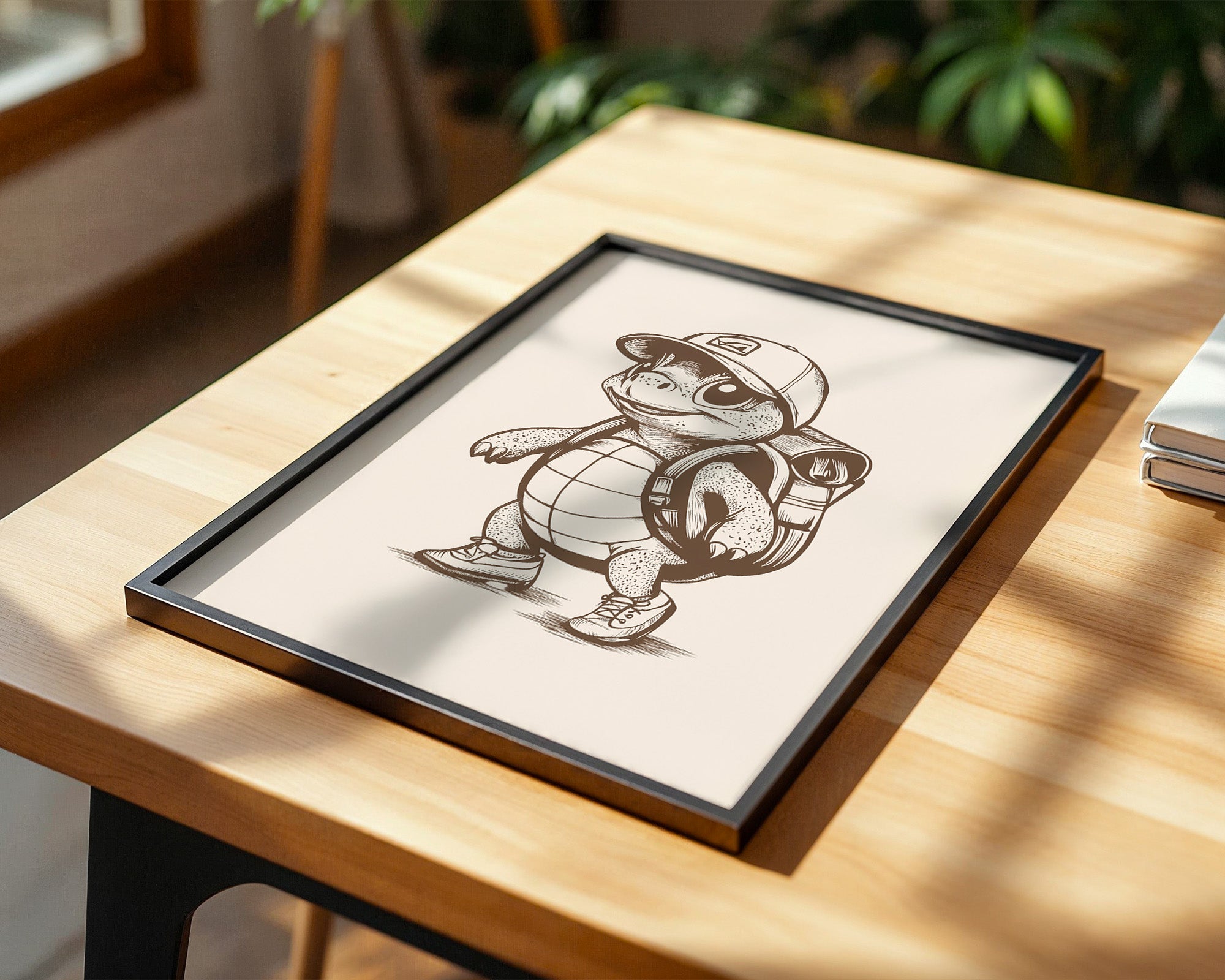 Wanderschildkröte Zeichnung Retro