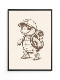 Wanderschildkröte Zeichnung Retro