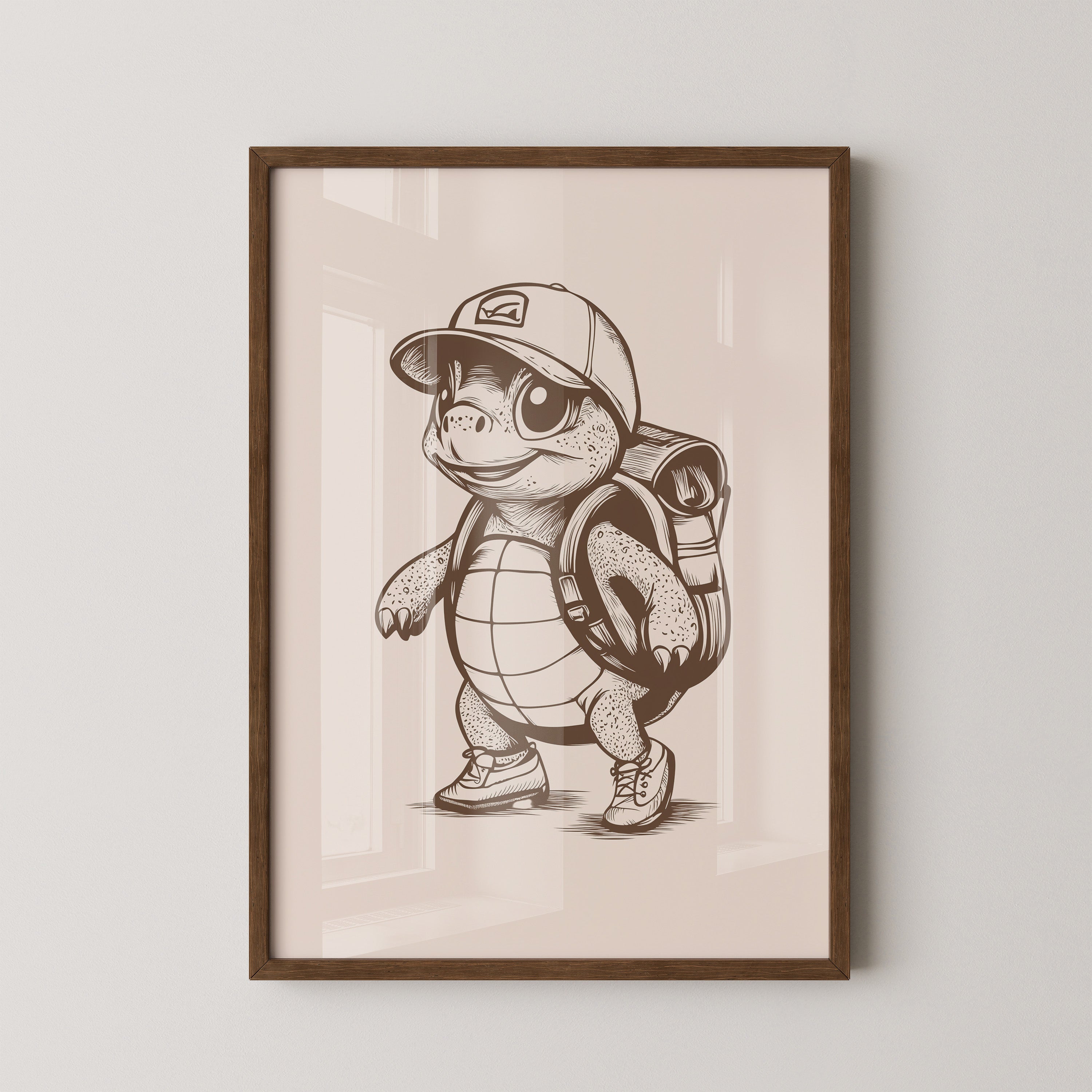 Wanderschildkröte Zeichnung Retro