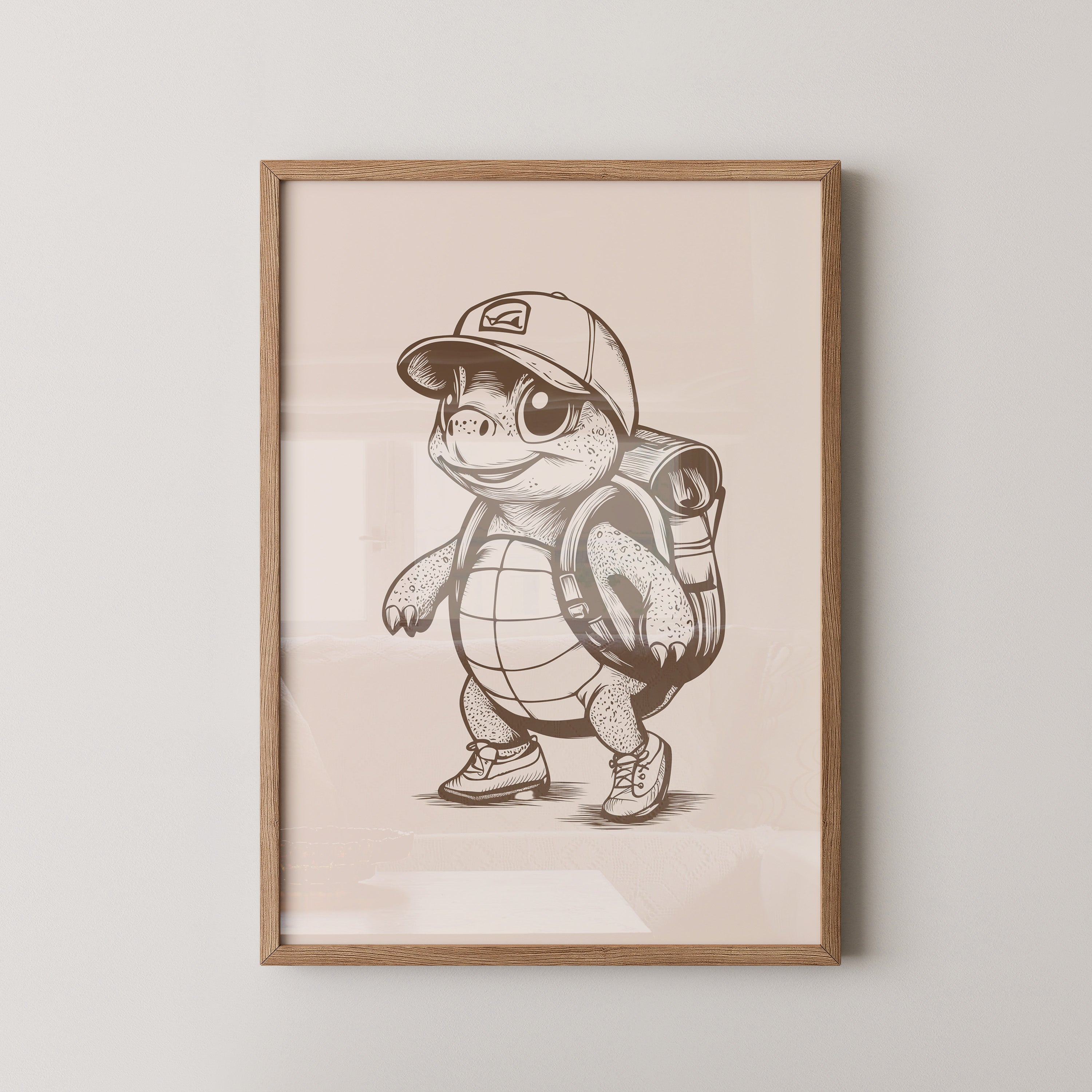 Wanderschildkröte Zeichnung Retro