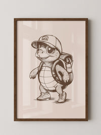 Wanderschildkröte Zeichnung Retro
