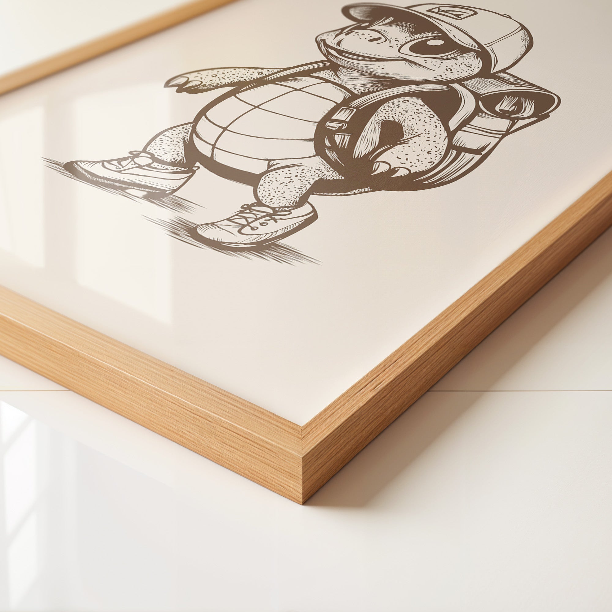 Wanderschildkröte Zeichnung Retro