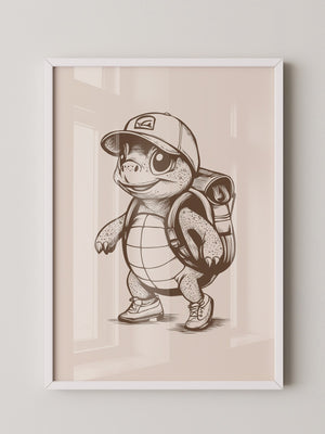 Wanderschildkröte Zeichnung Retro