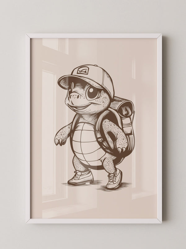 Wanderschildkröte Zeichnung Retro