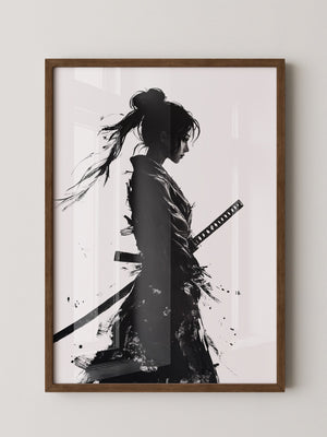 Kriegerin der Stille – Samurai-Frau in Tusche