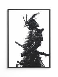 Samurai Krieger Tinte Schwarzweiß