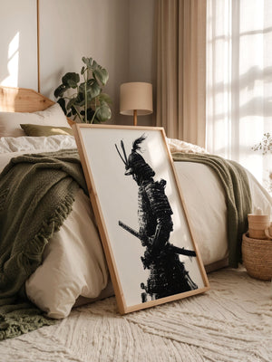 Samurai Krieger Tinte Schwarzweiß