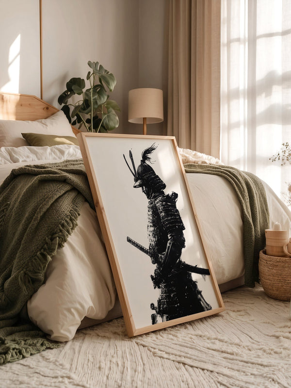Samurai Krieger Tinte Schwarzweiß