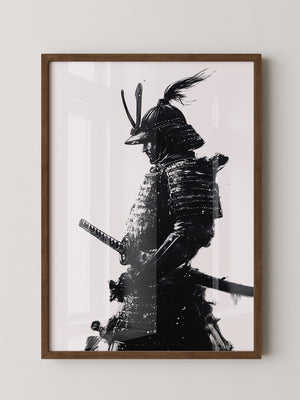 Samurai Krieger Tinte Schwarzweiß