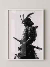 Samurai Krieger Tinte Schwarzweiß