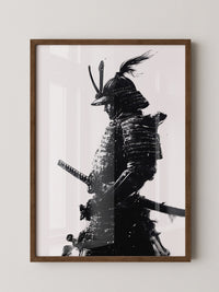 Samurai Krieger Tinte Schwarzweiß