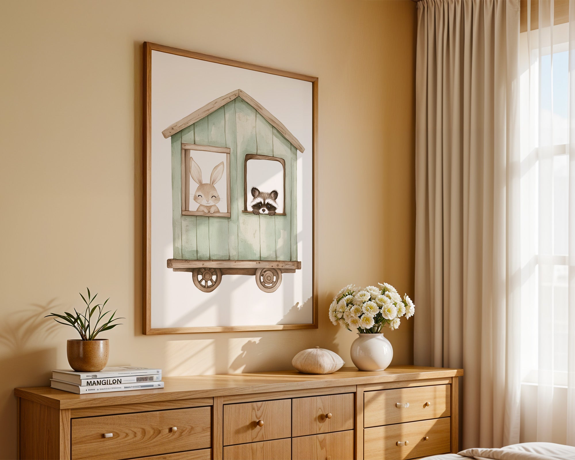 Hasen Waschbärenzug Aquarell