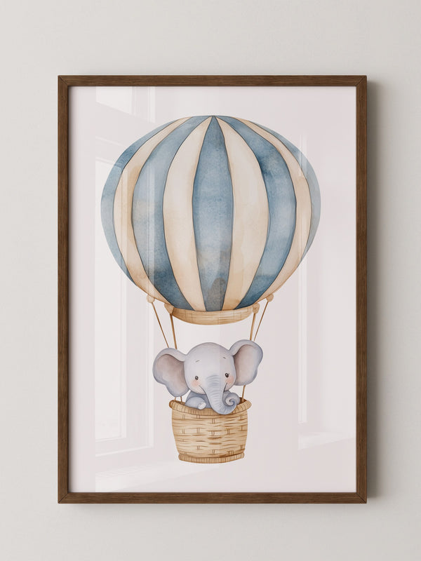 Elefant Heißluftballon Pastell