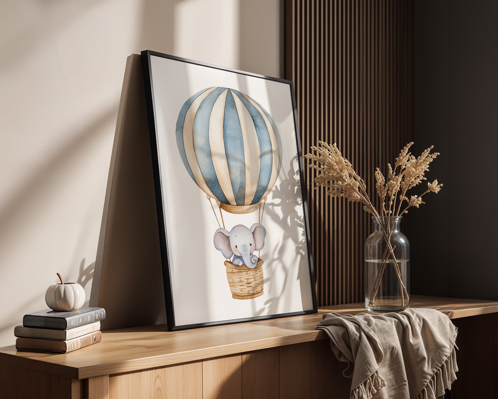 Elefant Heißluftballon Pastell