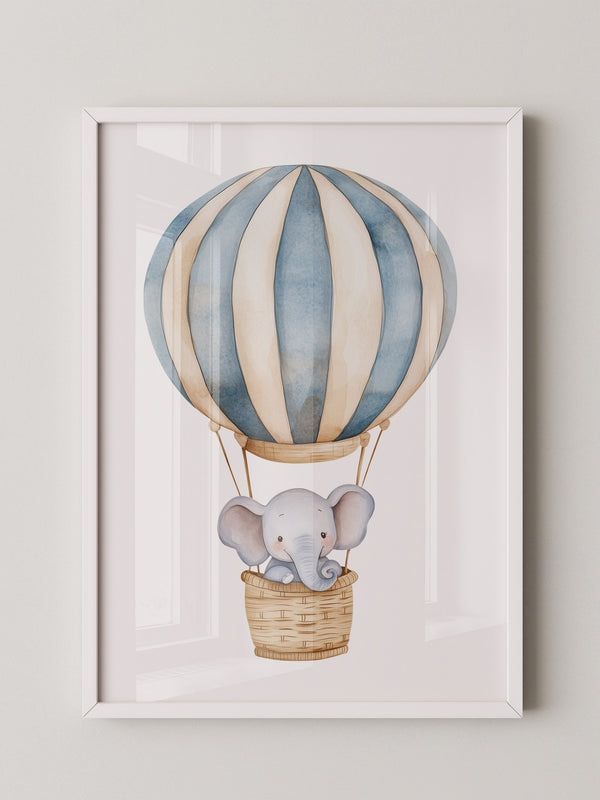 Elefant Heißluftballon Pastell