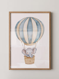 Elefant Heißluftballon Pastell