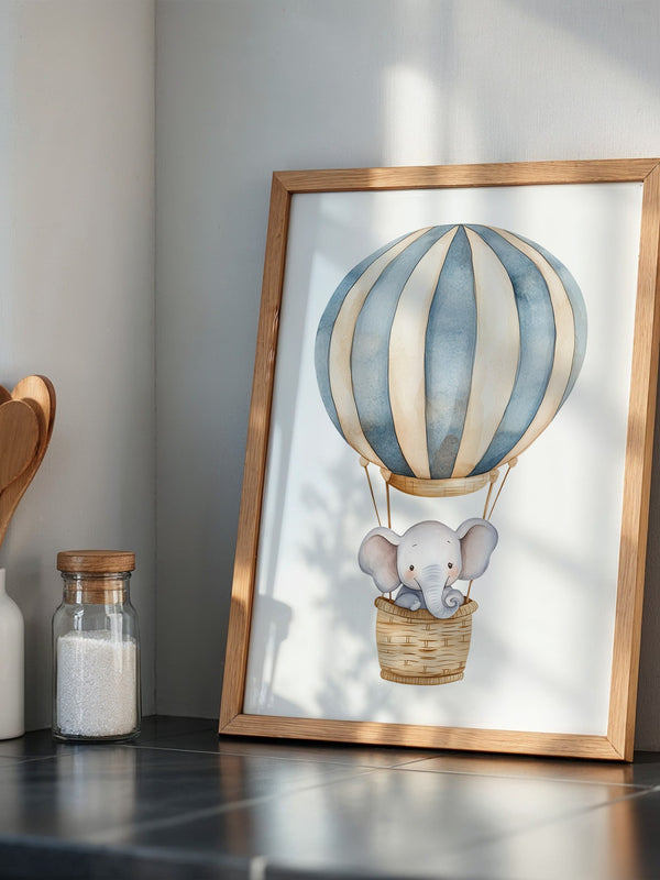 Elefant Heißluftballon Pastell