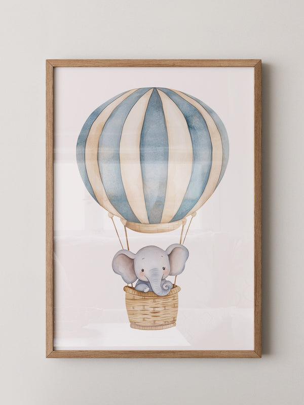 Elefant Heißluftballon Pastell
