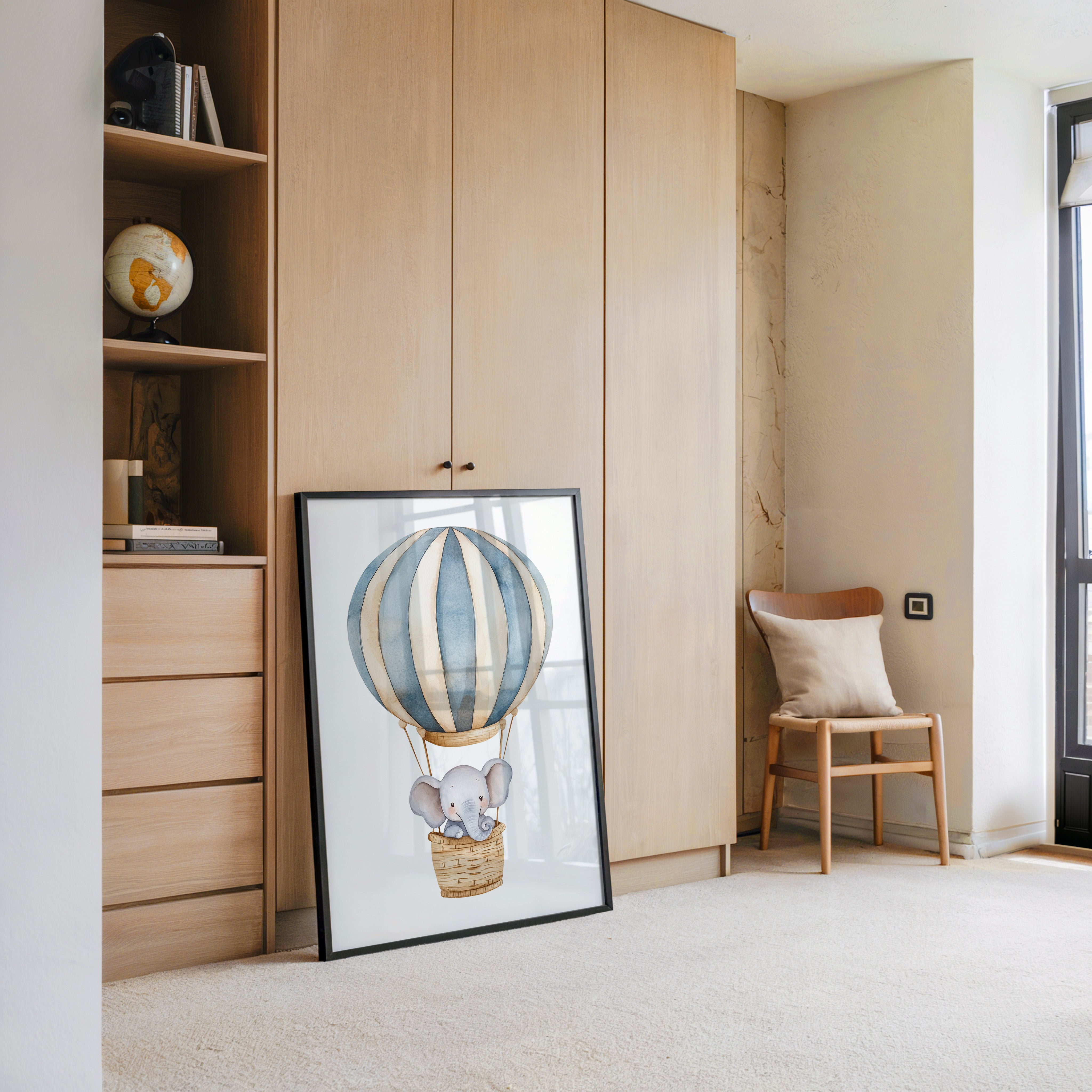 Elefant Heißluftballon Pastell