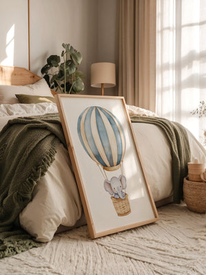 Elefant Heißluftballon Pastell