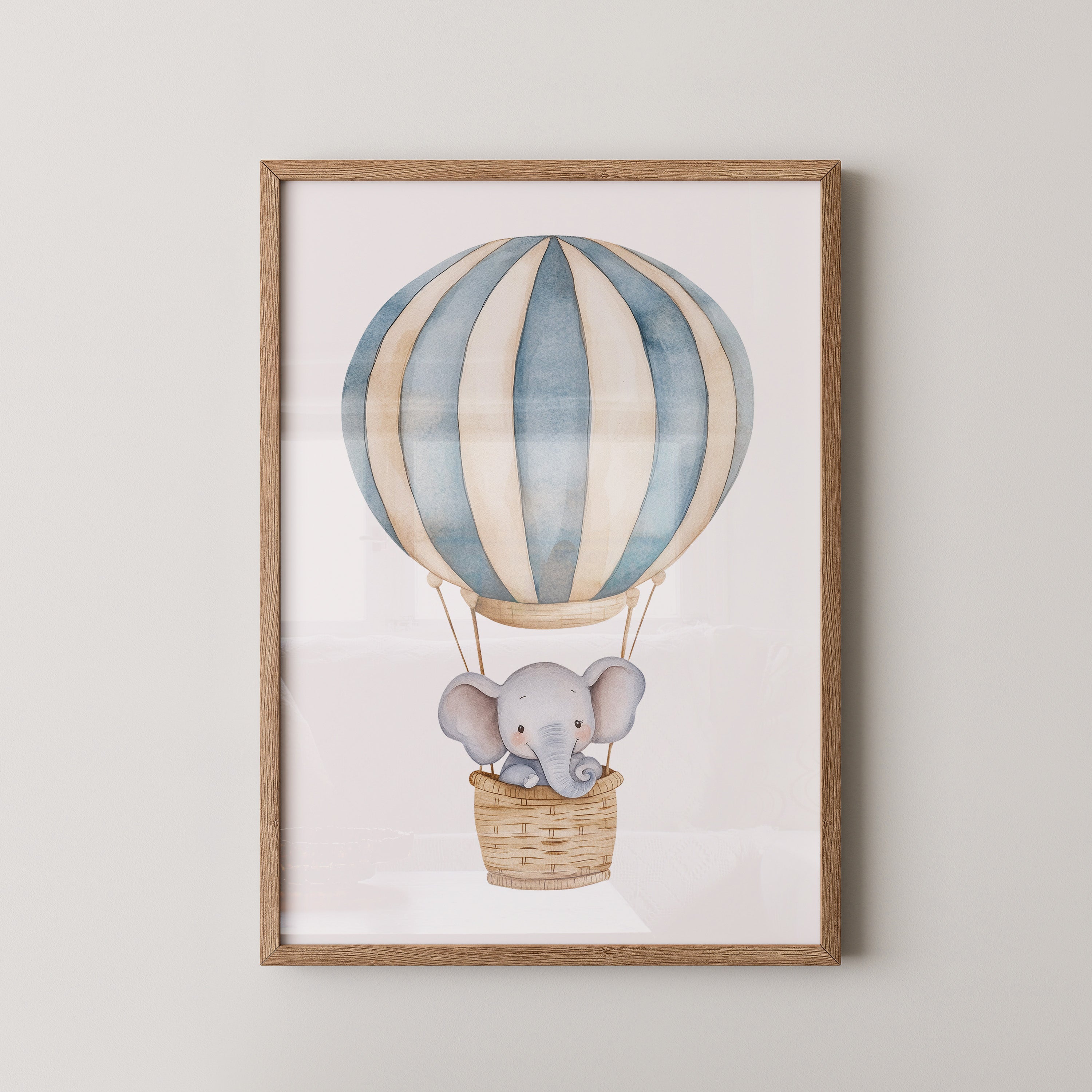 Elefant Heißluftballon Pastell