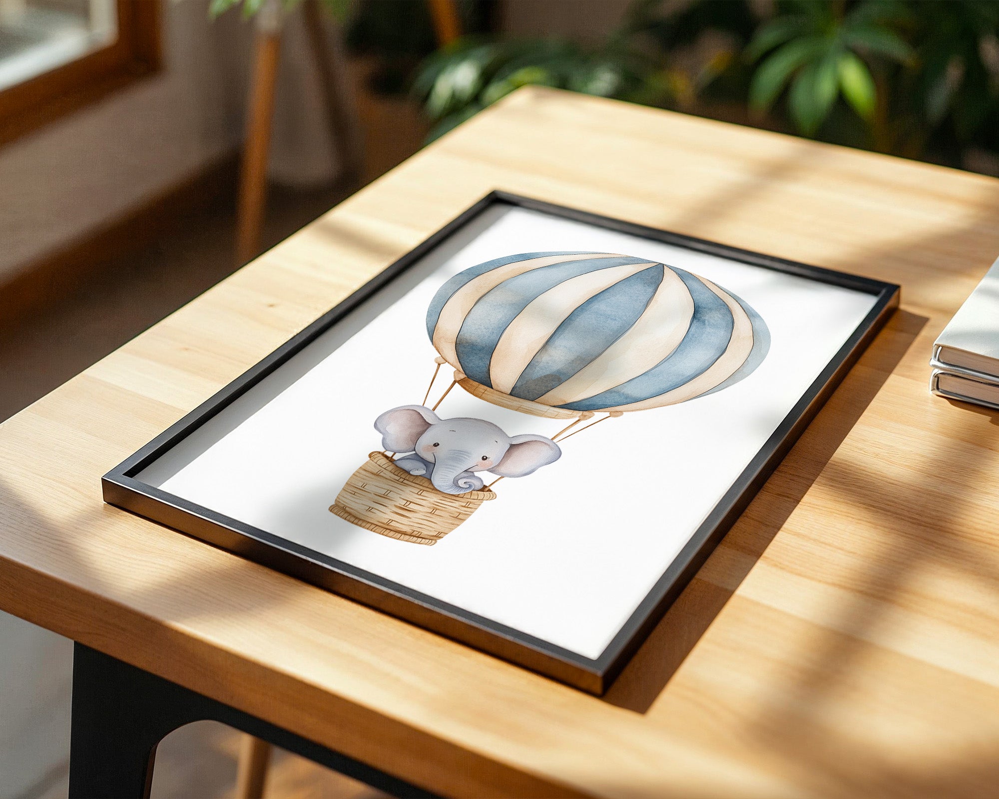 Elefant Heißluftballon Pastell