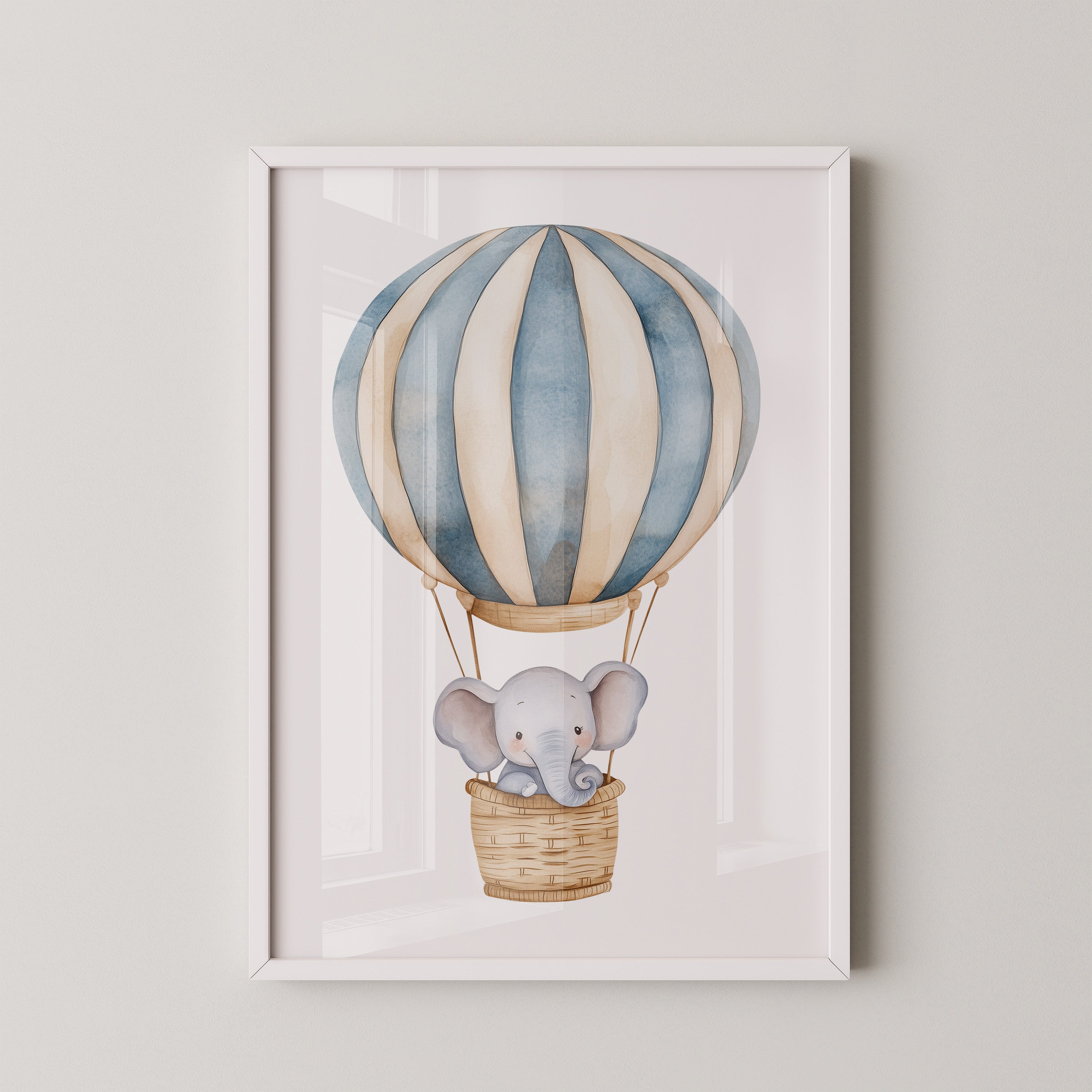 Elefant Heißluftballon Pastell