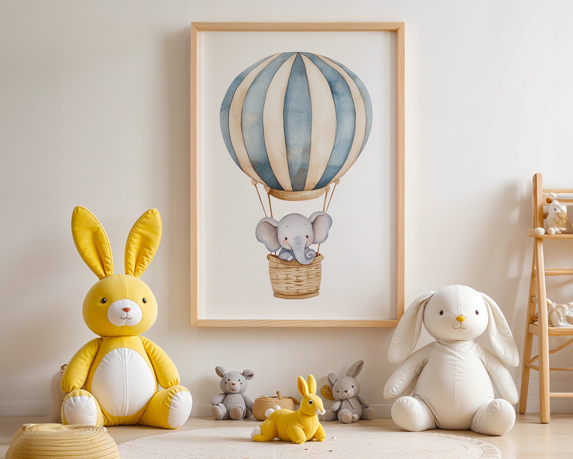 Elefant Heißluftballon Pastell