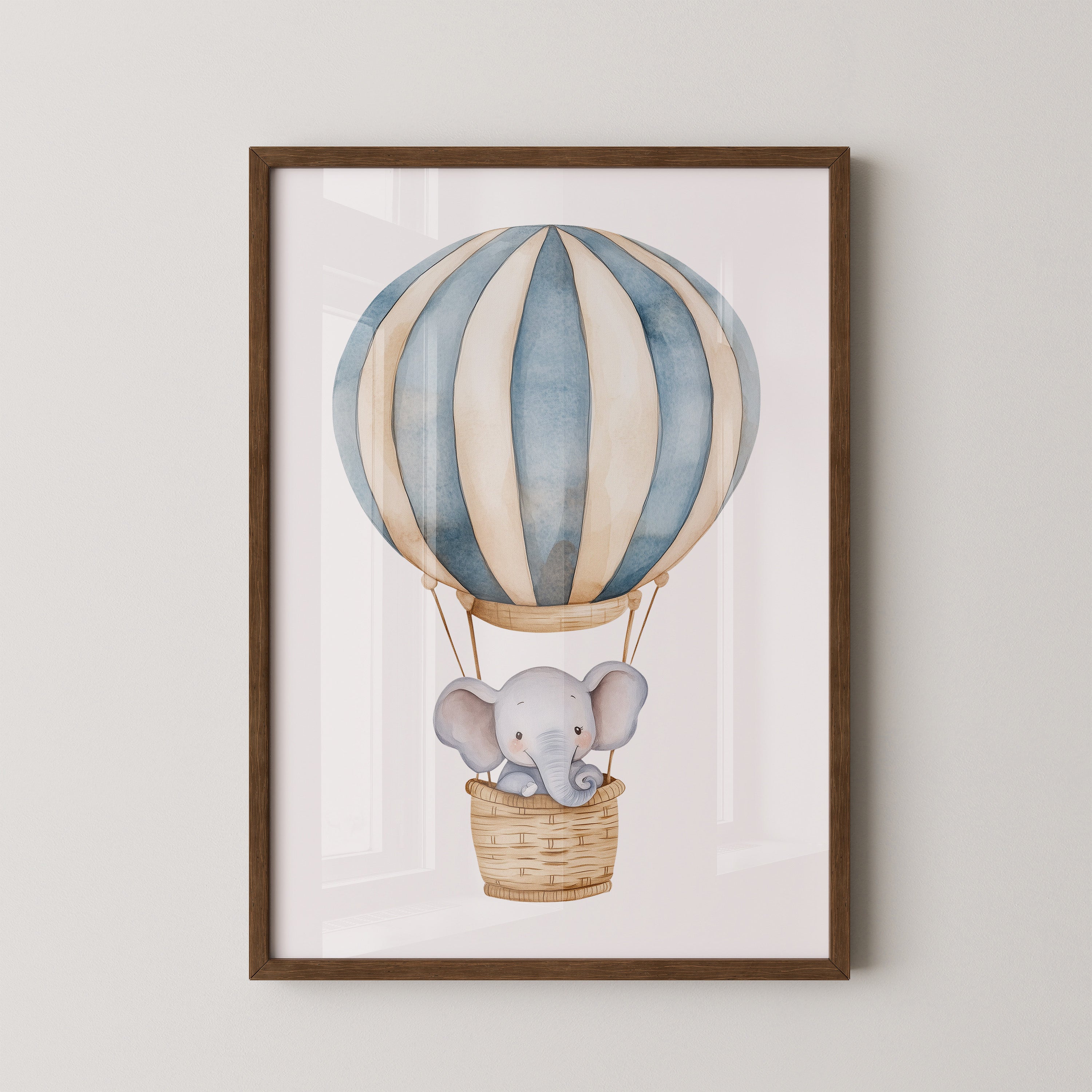 Elefant Heißluftballon Pastell