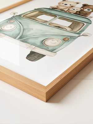 Bärchenbus Aquarell Retro