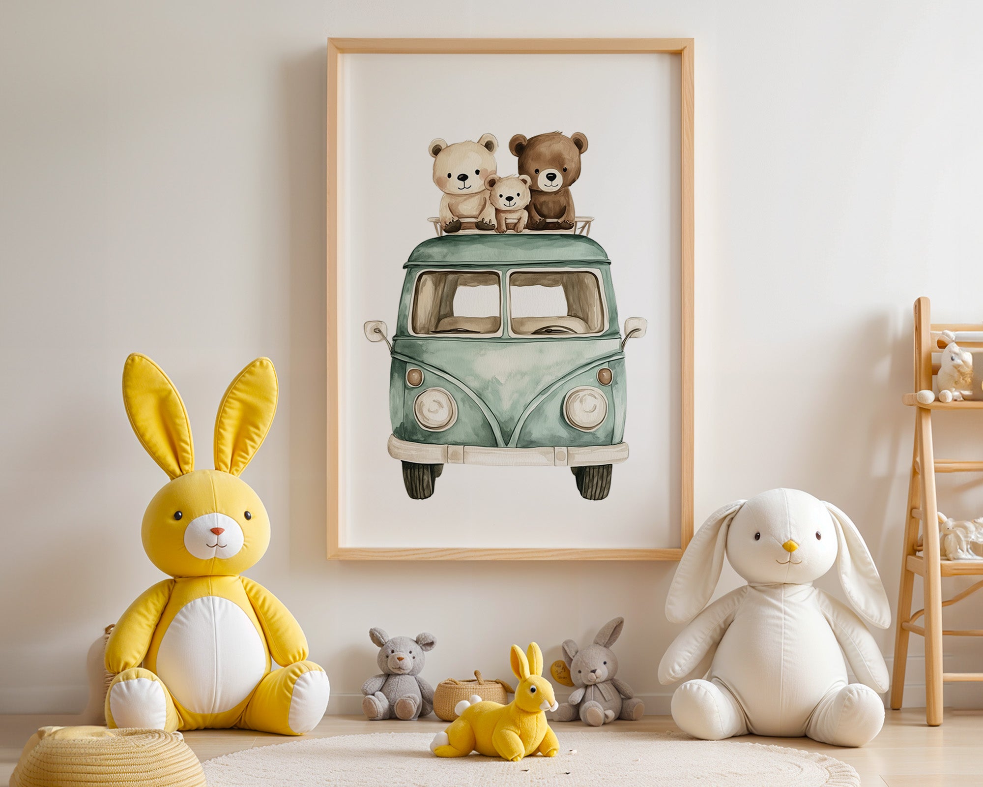 Bärchenbus Aquarell Retro