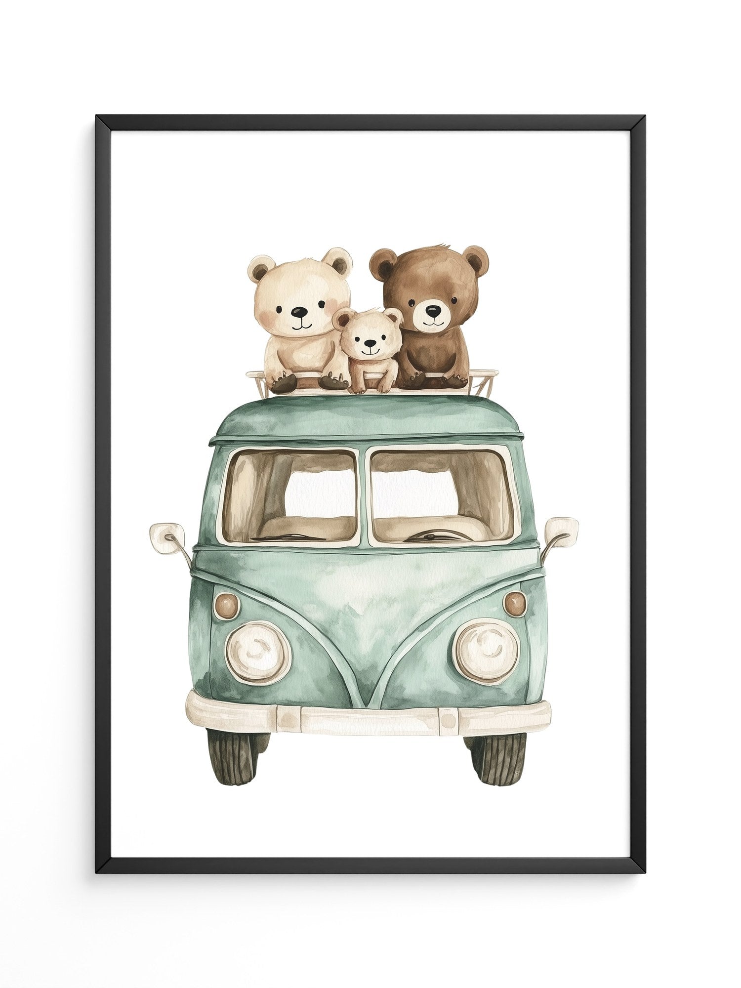 Bärchenbus Aquarell Retro