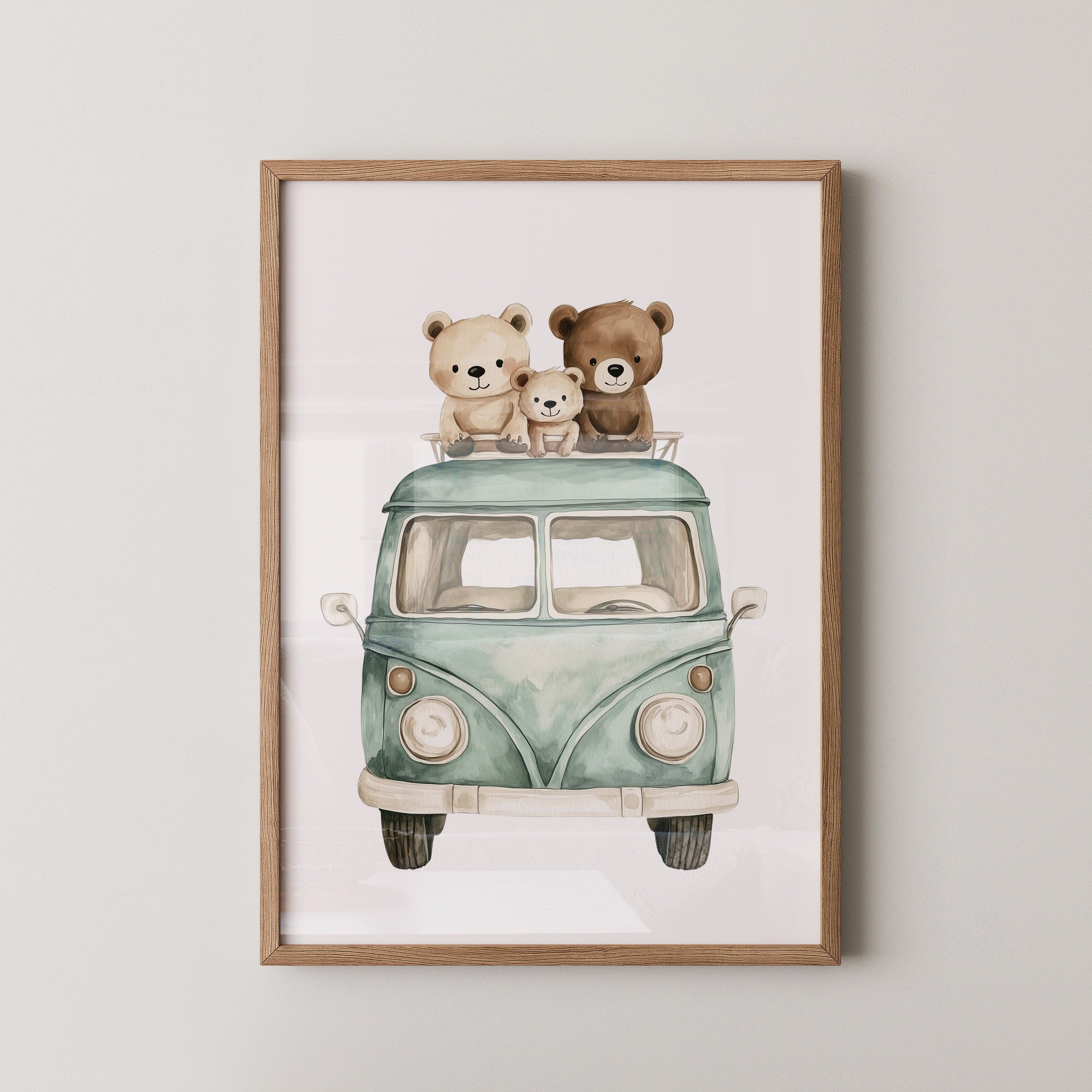 Bärchenbus Aquarell Retro