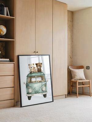 Bärchenbus Aquarell Retro