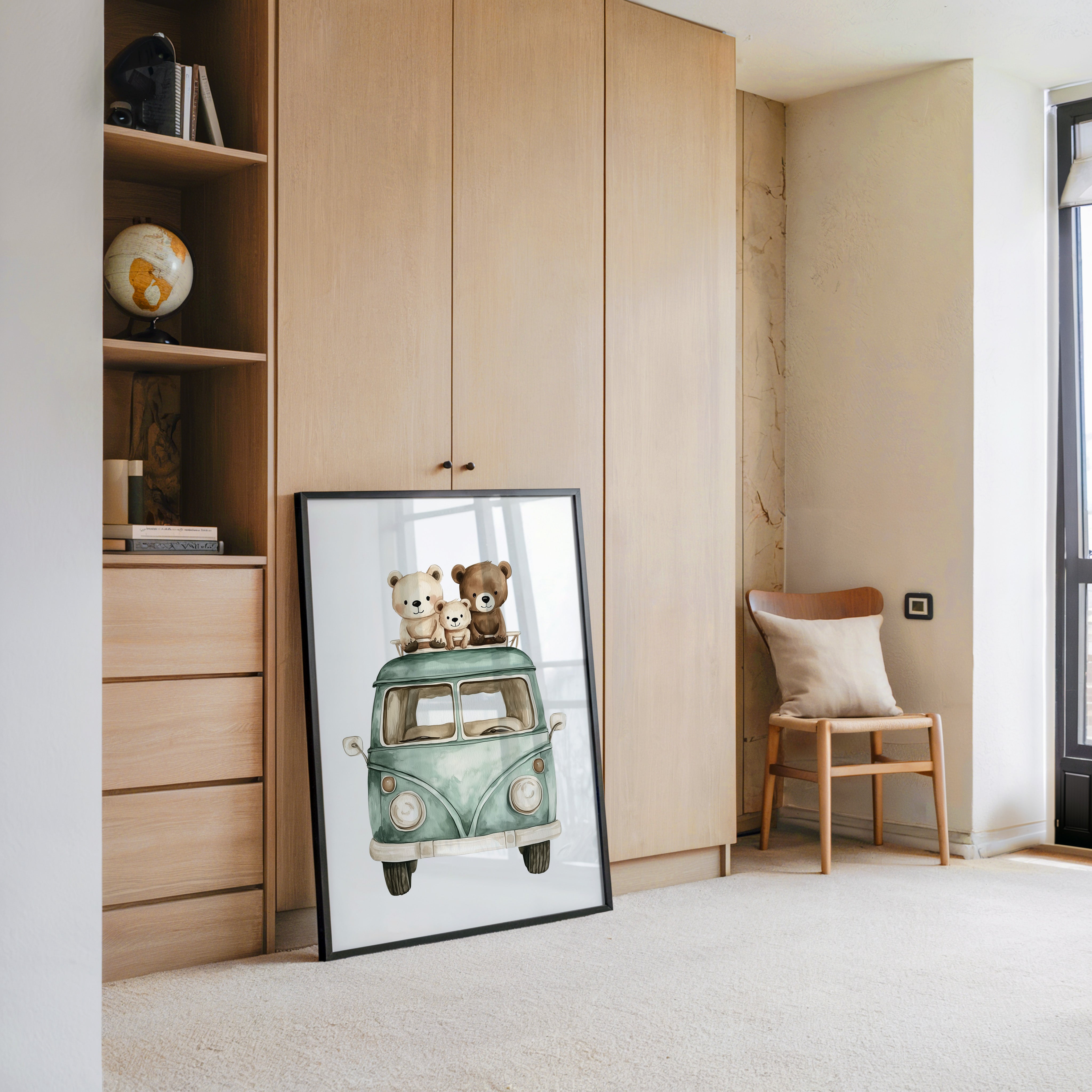 Bärchenbus Aquarell Retro