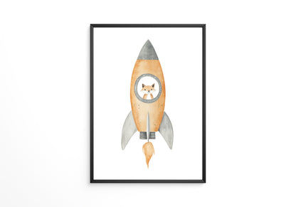 Fuchs Rakete Aquarell