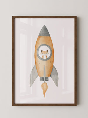 Fuchs Rakete Aquarell